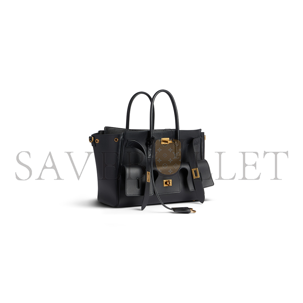 BALENCIAGA WOMEN'S BEL AIR SMALL CARRY ALL BAG IN BLACK 8125452ABAV1000 (29.5*20.3*11.9cm) BALENCIAGA WOMEN'S BEL AIR SMALL CARRY ALL BAG IN BLACK 8125452ABAV1000 (29.5*20.3*11.9cm)